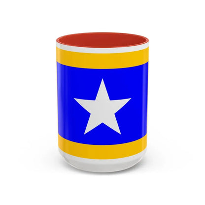 Flag of Qrendi Malta - Accent Coffee Mug 15oz Red - Go Mug Yourself