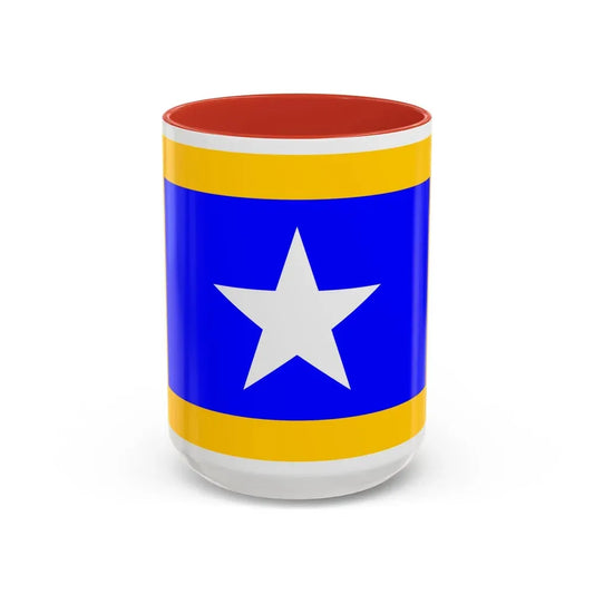 Flag of Qrendi Malta - Accent Coffee Mug 15oz Red - Go Mug Yourself