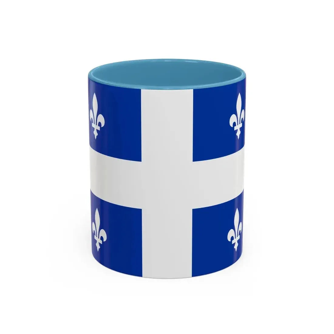 Flag of Quebec Canada - Accent Coffee Mug 11oz Light Blue - Go Mug Yourself