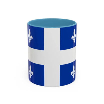 Flag of Quebec Canada - Accent Coffee Mug 11oz Light Blue - Go Mug Yourself