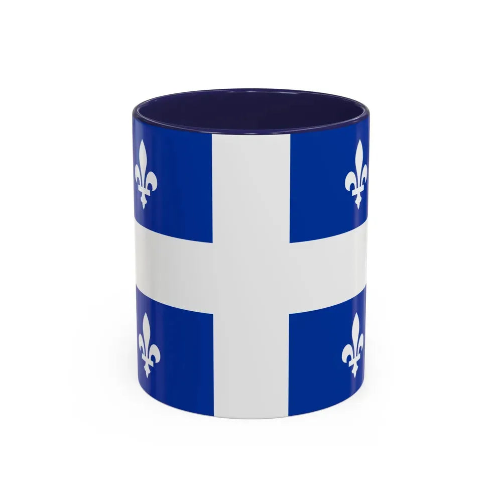 Flag of Quebec Canada - Accent Coffee Mug 11oz Navy - Go Mug Yourself