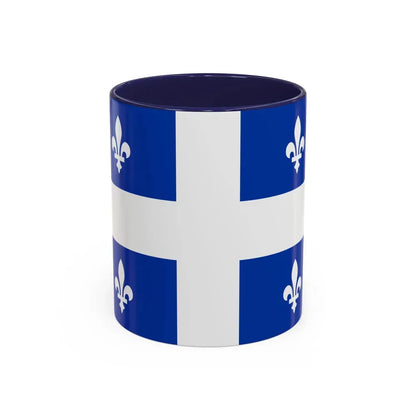 Flag of Quebec Canada - Accent Coffee Mug 11oz Navy - Go Mug Yourself
