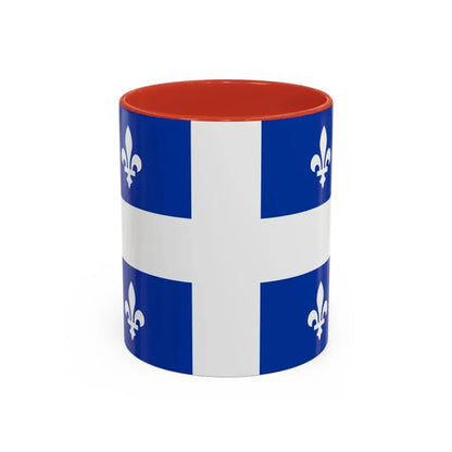 Flag of Quebec Canada - Accent Coffee Mug 11oz Red - Go Mug Yourself