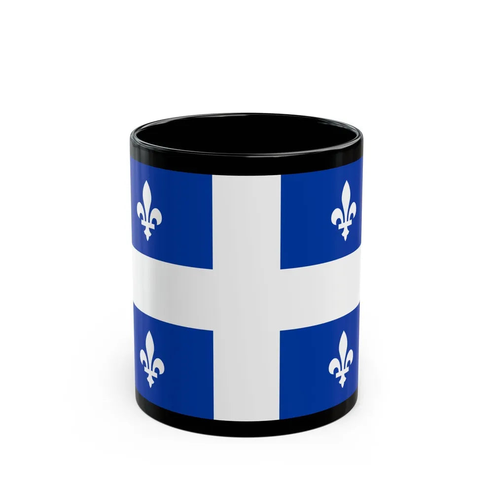 Flag of Quebec Canada - Black Coffee Mug-11oz-Go Mug Yourself