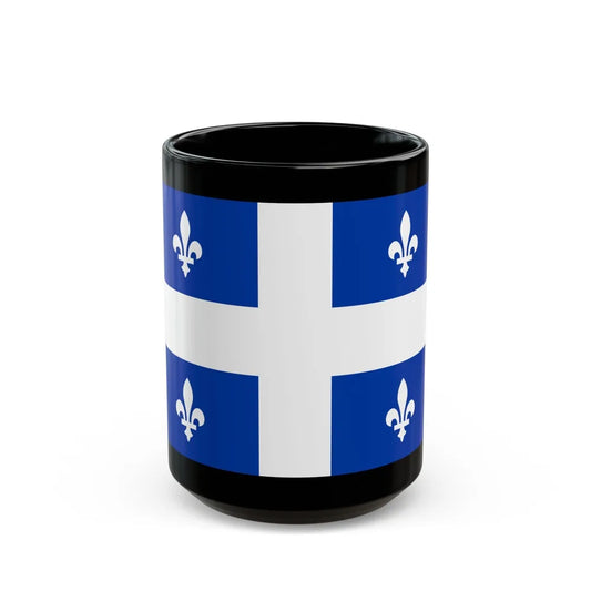 Flag of Quebec Canada - Black Coffee Mug-15oz-Go Mug Yourself