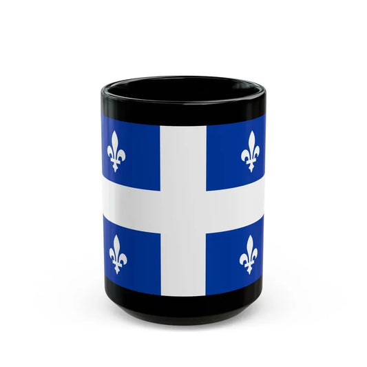 Flag of Quebec Canada - Black Coffee Mug 15oz - Go Mug Yourself
