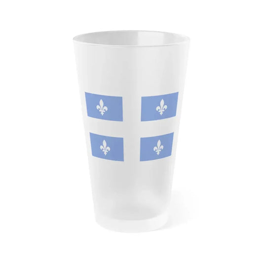 Flag of Quebec Canada - Frosted Pint Glass 16oz 16oz Frosted - Go Mug Yourself