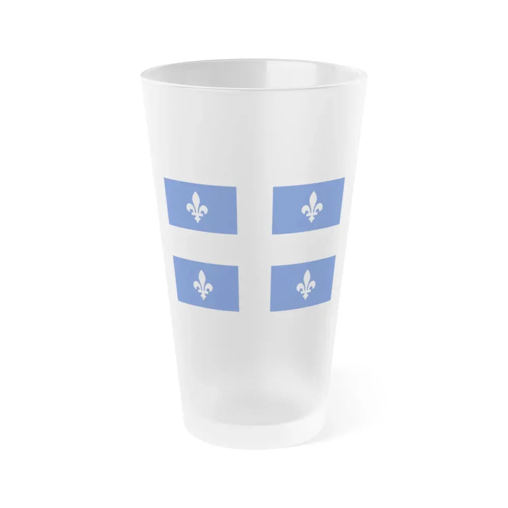 Flag of Quebec Canada - Frosted Pint Glass 16oz 16oz Frosted - Go Mug Yourself