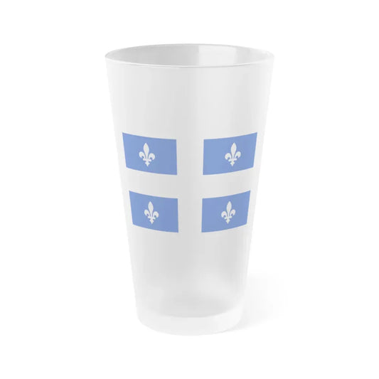 Flag of Quebec Canada - Frosted Pint Glass 16oz 16oz Frosted - Go Mug Yourself