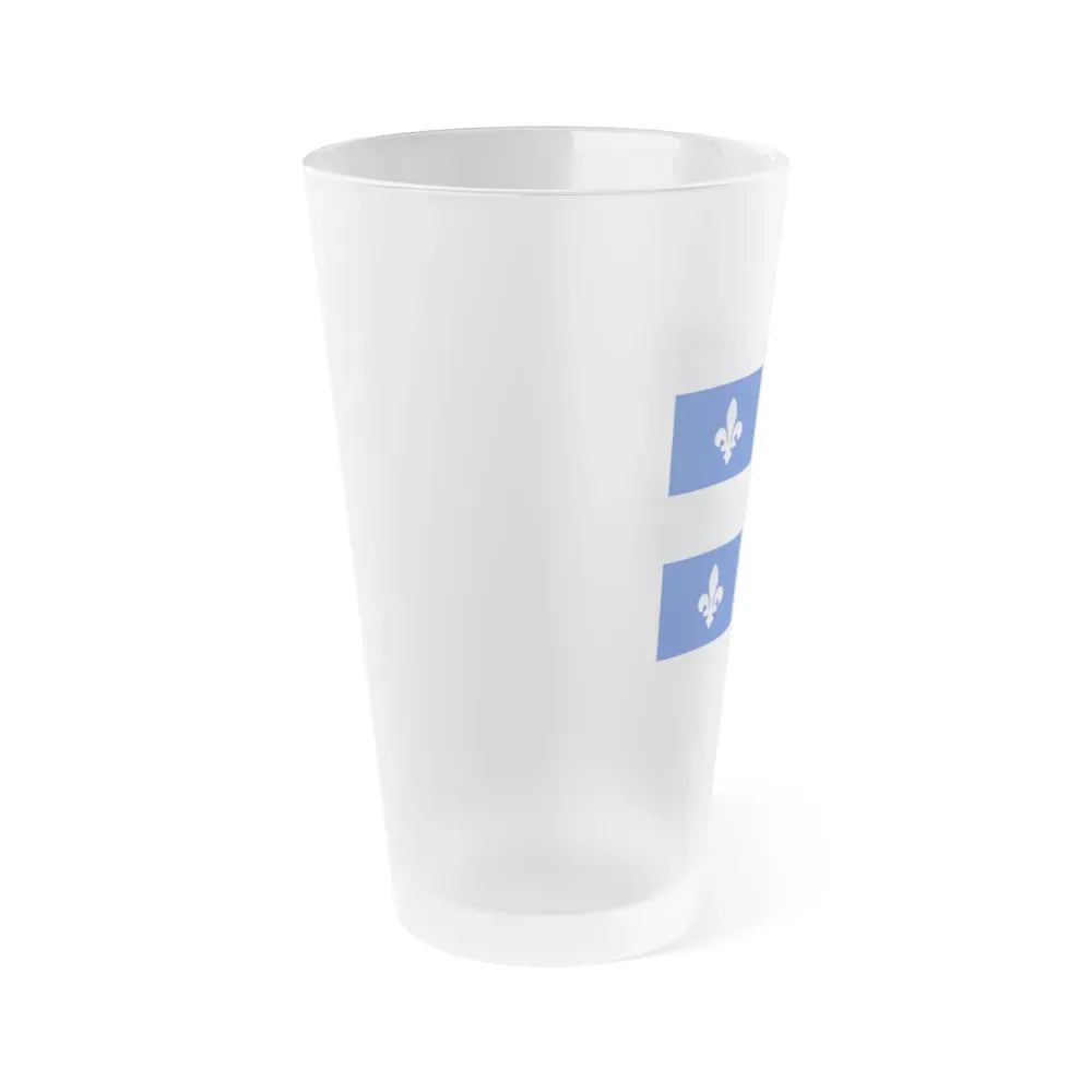 Flag of Quebec Canada - Frosted Pint Glass 16oz - Go Mug Yourself