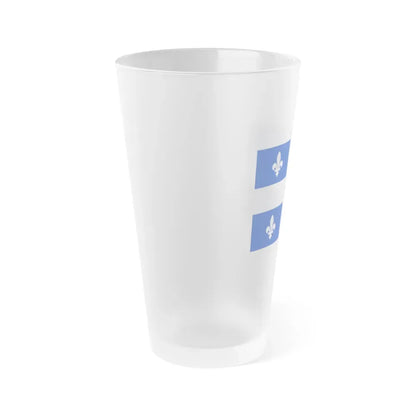 Flag of Quebec Canada - Frosted Pint Glass 16oz - Go Mug Yourself