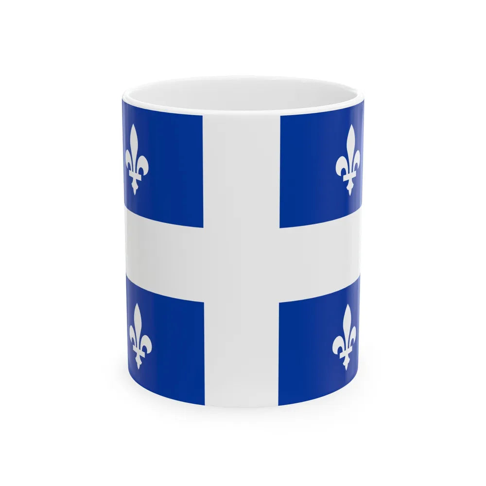 Flag of Quebec Canada - White Coffee Mug-11oz-Go Mug Yourself