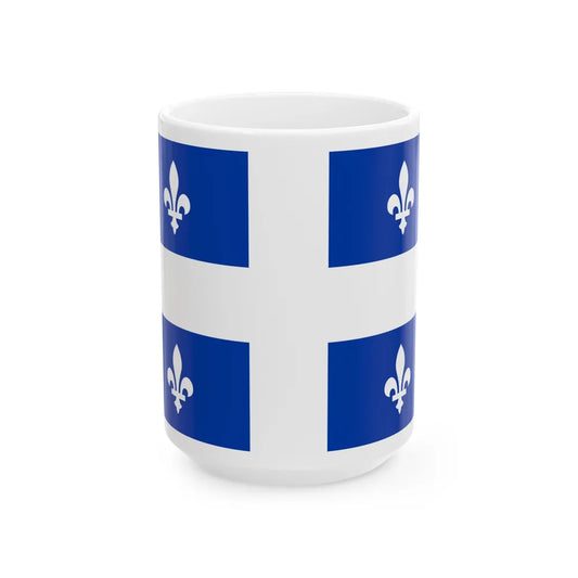 Flag of Quebec Canada - White Coffee Mug-15oz-Go Mug Yourself