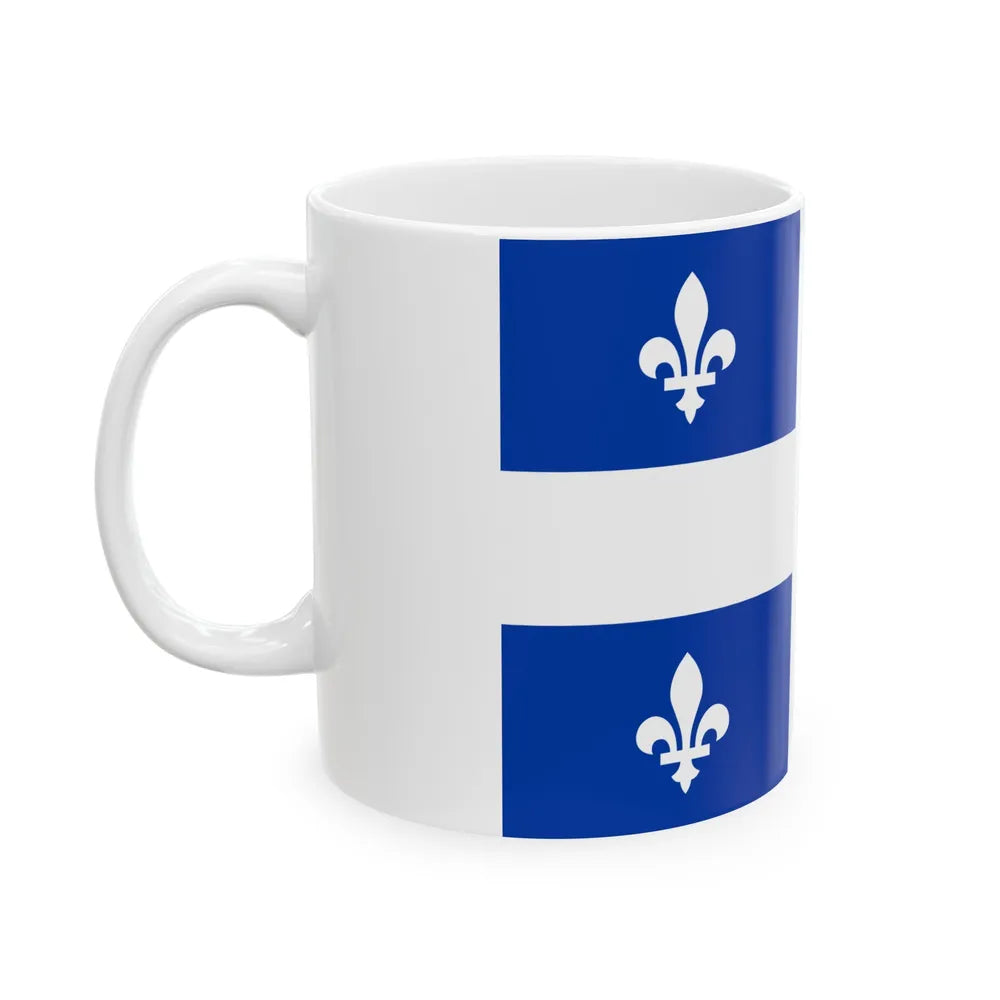 Flag of Quebec Canada - White Coffee Mug-Go Mug Yourself