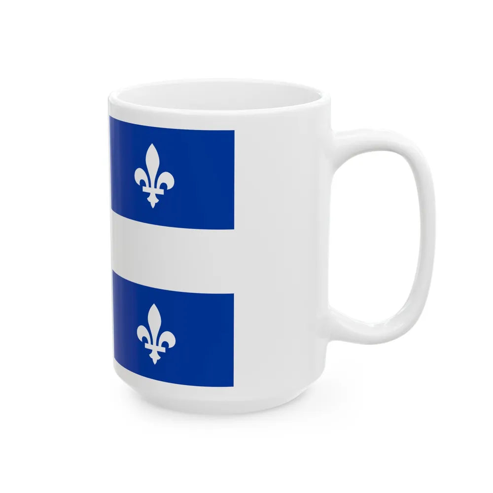 Flag of Quebec Canada - White Coffee Mug-Go Mug Yourself