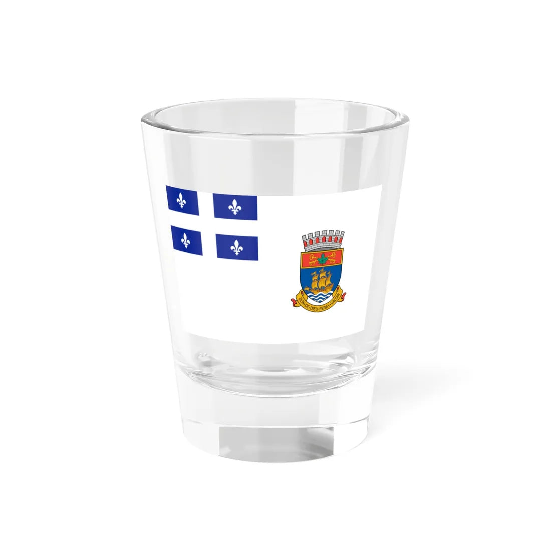 Flag of Quebec City 1967-1987 (Canada) Shot Glass 1.5oz 1.5oz - Go Mug Yourself