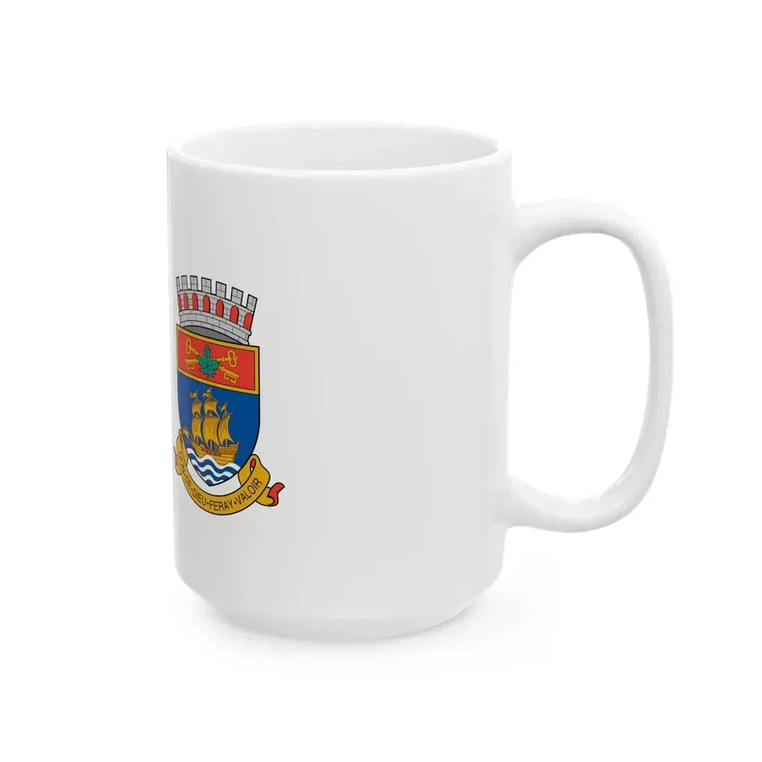 Flag of Quebec City 1967-1987 (Canada) White Coffee Mug - Go Mug Yourself