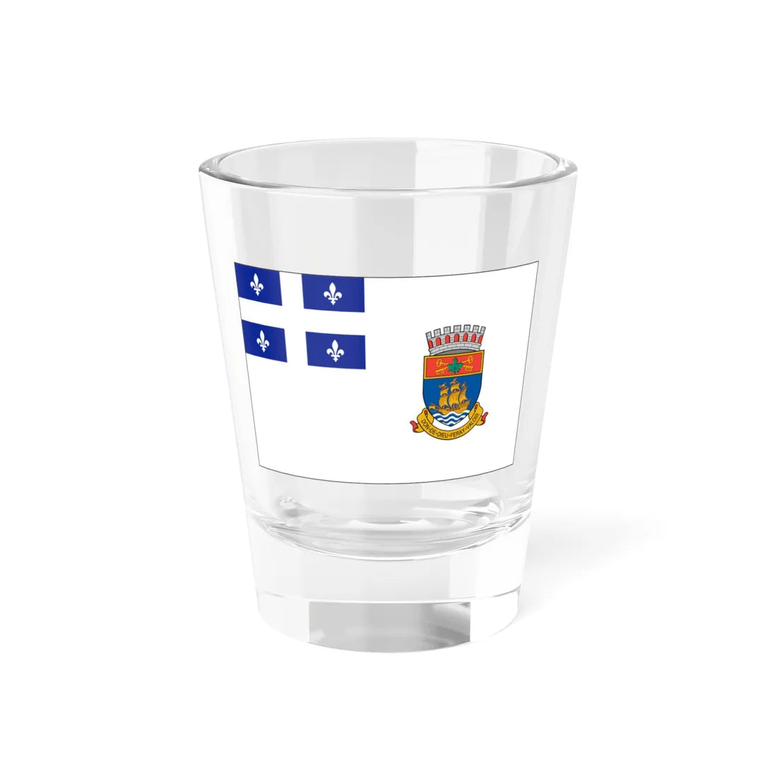 Flag of Quebec City 1967-1987 outline (Canada) Shot Glass 1.5oz 1.5oz - Go Mug Yourself