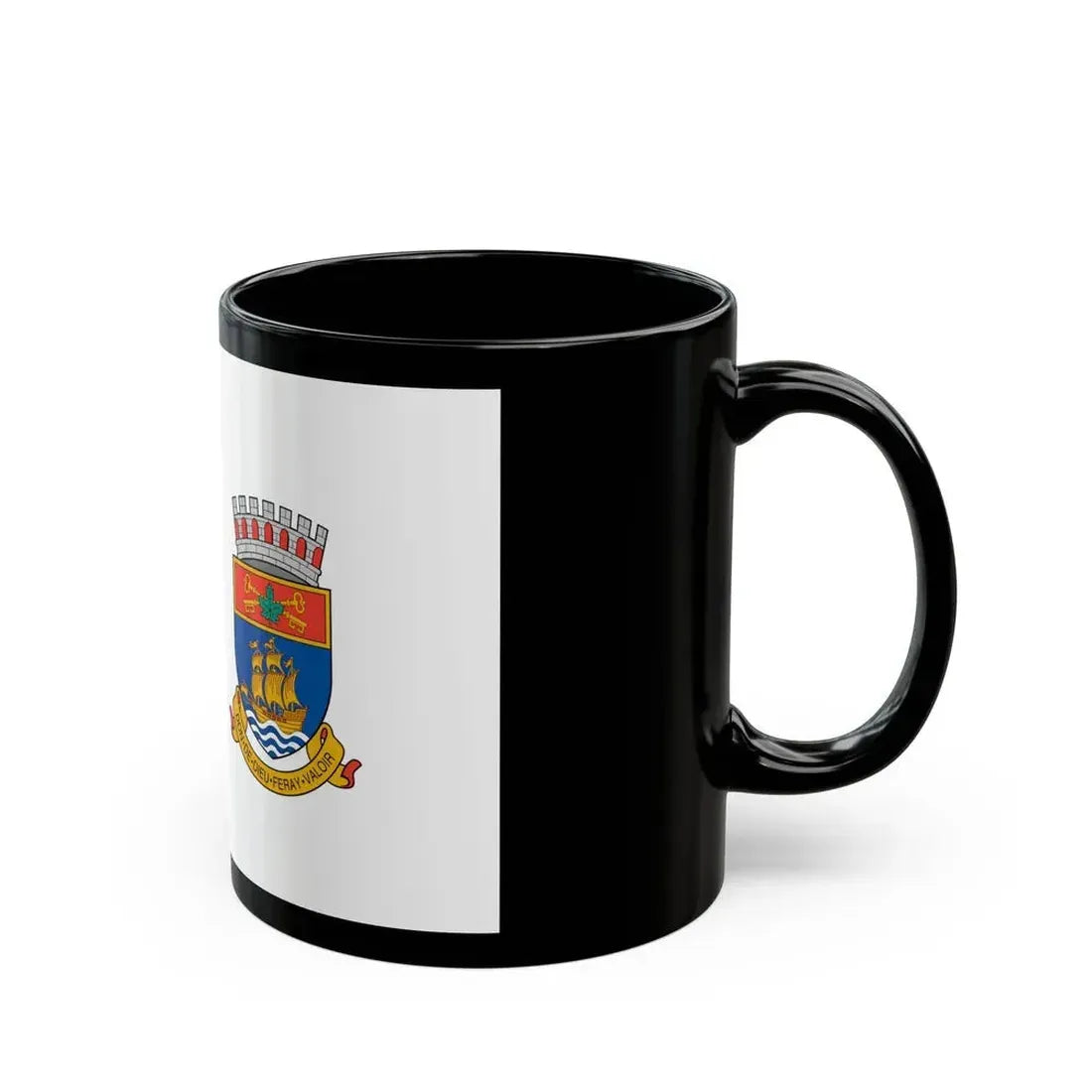 Flag of Quebec City 1967 to 1987 Canada - Black Coffee Mug - Go Mug Yourself