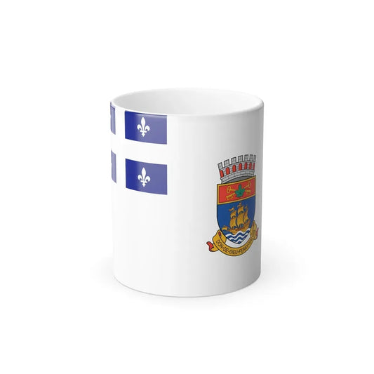 Flag of Quebec City 1967 to 1987 Canada - Color Changing Coffee Mug 11oz - Go Mug Yourself