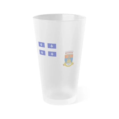 Flag of Quebec City 1967 to 1987 Canada - Frosted Pint Glass 16oz 16oz Frosted - Go Mug Yourself