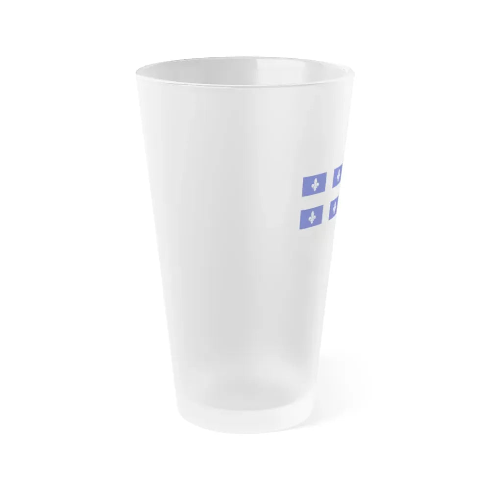 Flag of Quebec City 1967 to 1987 Canada - Frosted Pint Glass 16oz - Go Mug Yourself