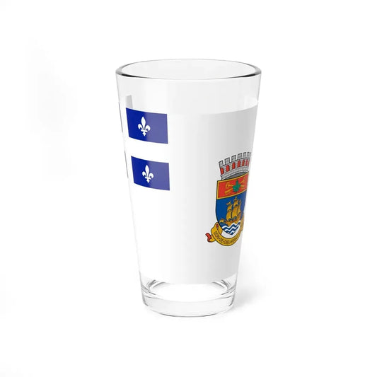 Flag of Quebec City 1967 to 1987 Canada - Pint Glass 16oz 16oz - Go Mug Yourself
