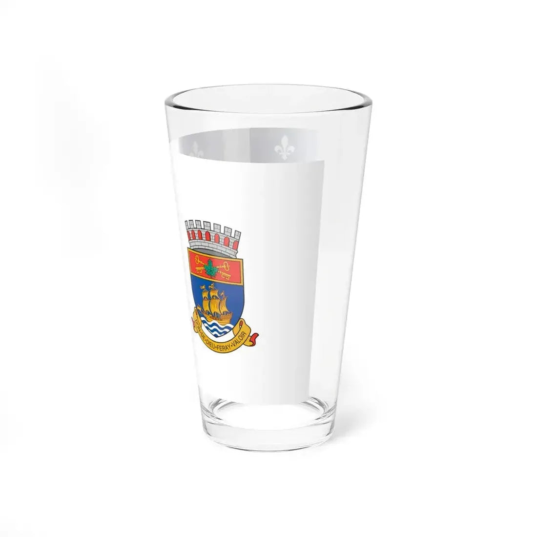Flag of Quebec City 1967 to 1987 Canada - Pint Glass 16oz - Go Mug Yourself