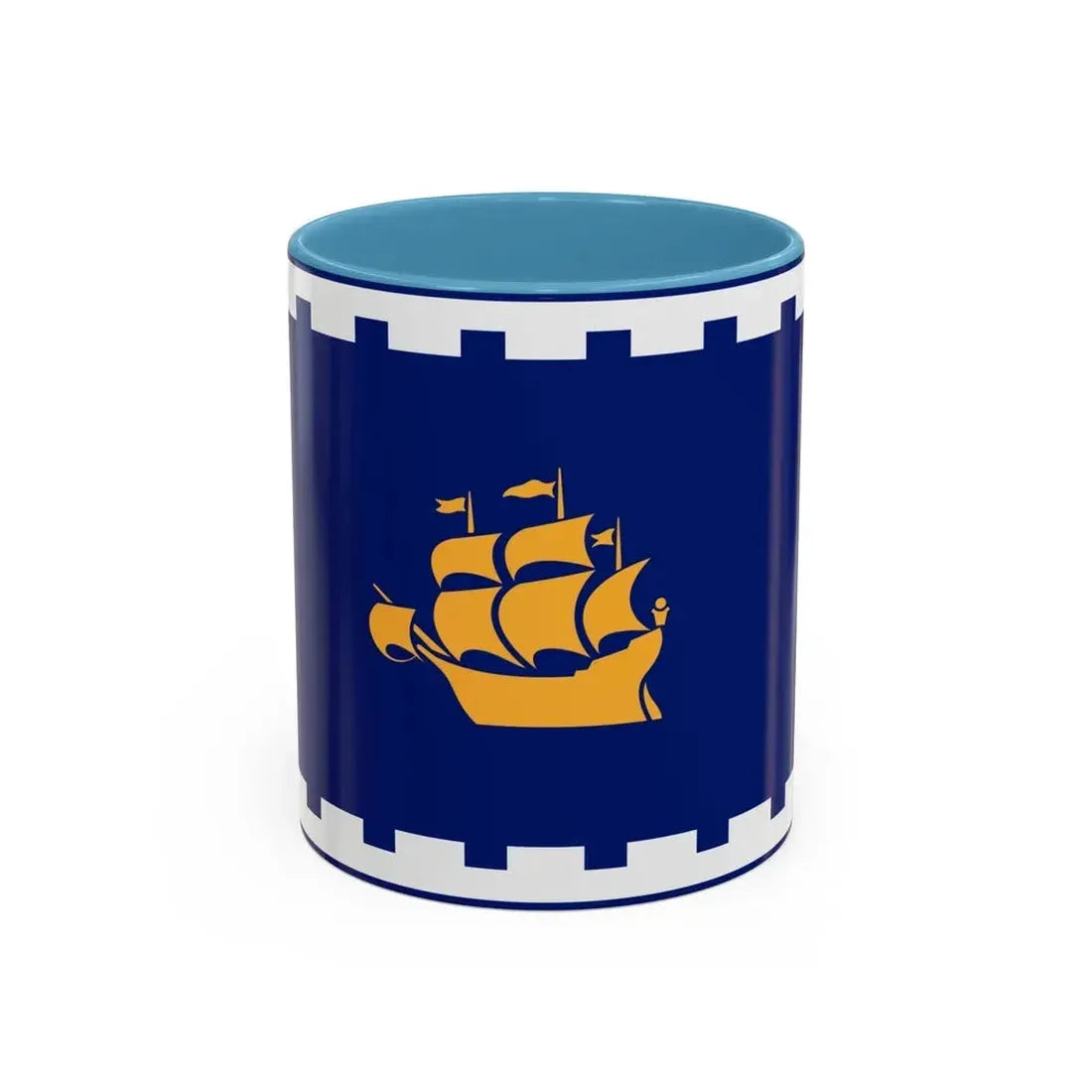 Flag of Quebec City Canada - Accent Coffee Mug 11oz Light Blue - Go Mug Yourself