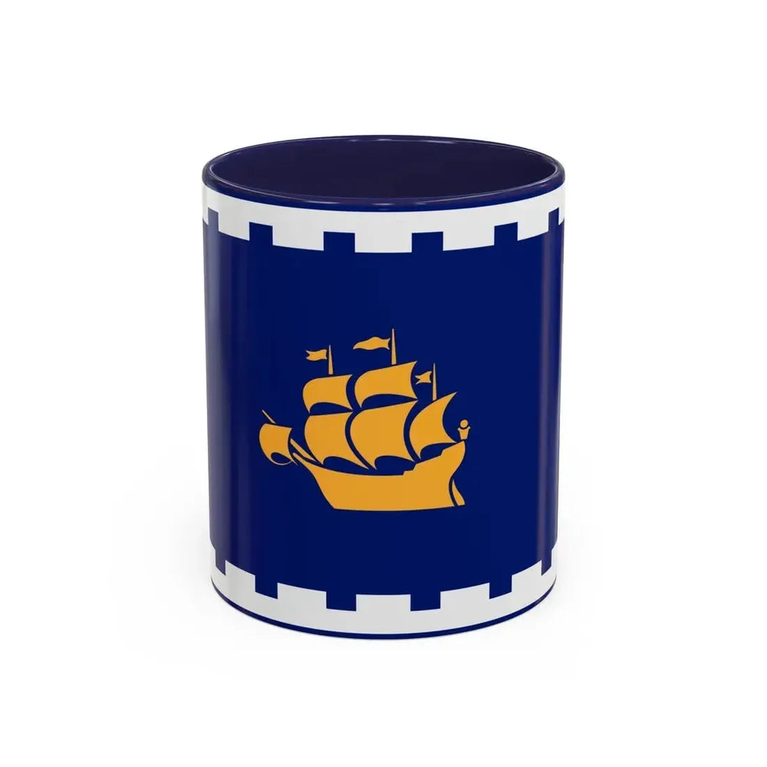 Flag of Quebec City Canada - Accent Coffee Mug 11oz Navy - Go Mug Yourself