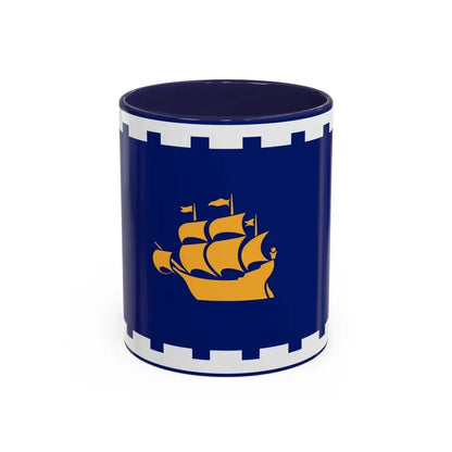 Flag of Quebec City Canada - Accent Coffee Mug 11oz Navy - Go Mug Yourself