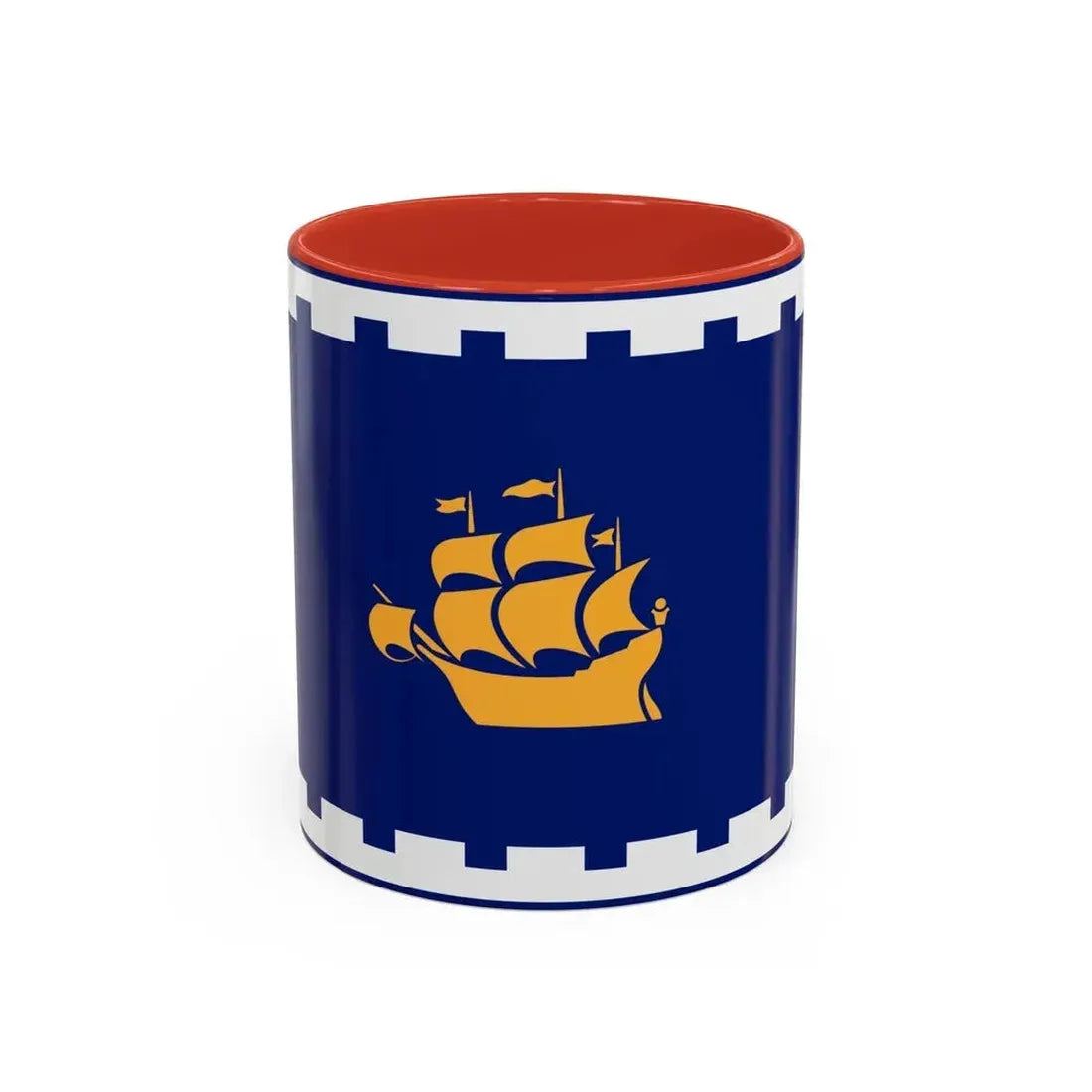 Flag of Quebec City Canada - Accent Coffee Mug 11oz Red - Go Mug Yourself
