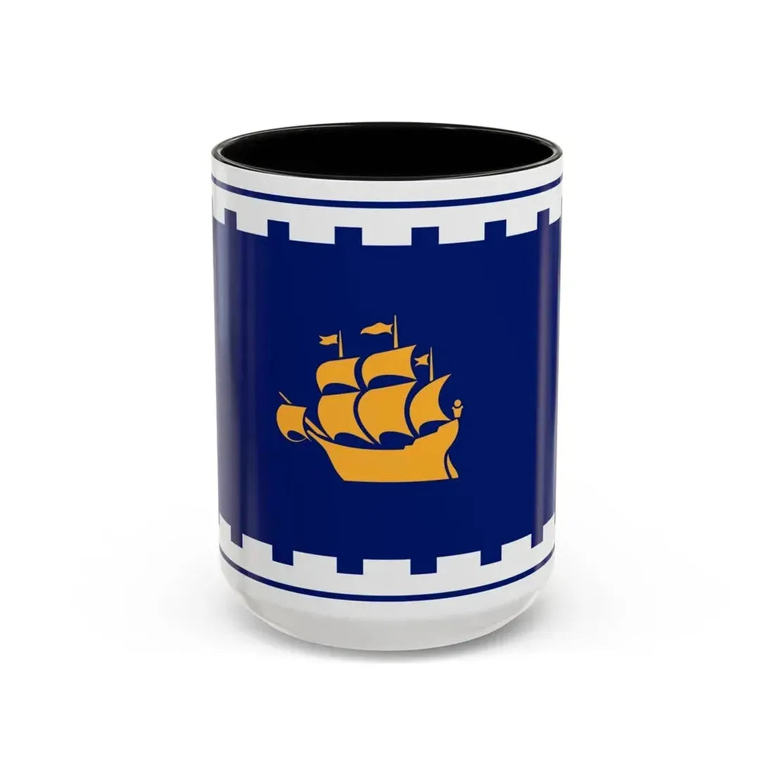 Flag of Quebec City Canada - Accent Coffee Mug 15oz Black - Go Mug Yourself