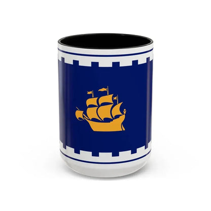 Flag of Quebec City Canada - Accent Coffee Mug 15oz Black - Go Mug Yourself