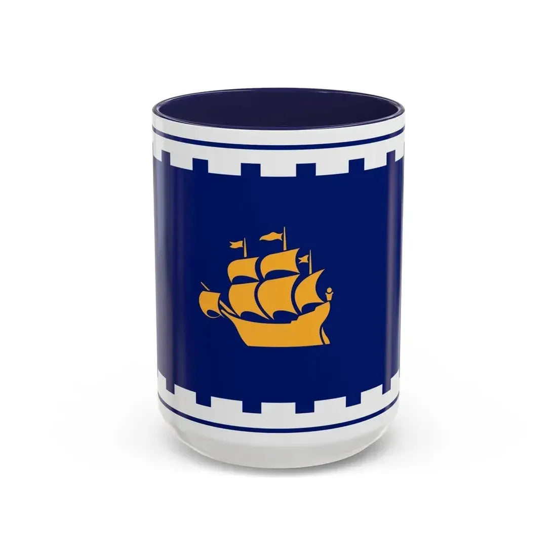 Flag of Quebec City Canada - Accent Coffee Mug 15oz Navy - Go Mug Yourself