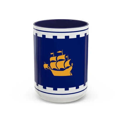 Flag of Quebec City Canada - Accent Coffee Mug 15oz Navy - Go Mug Yourself