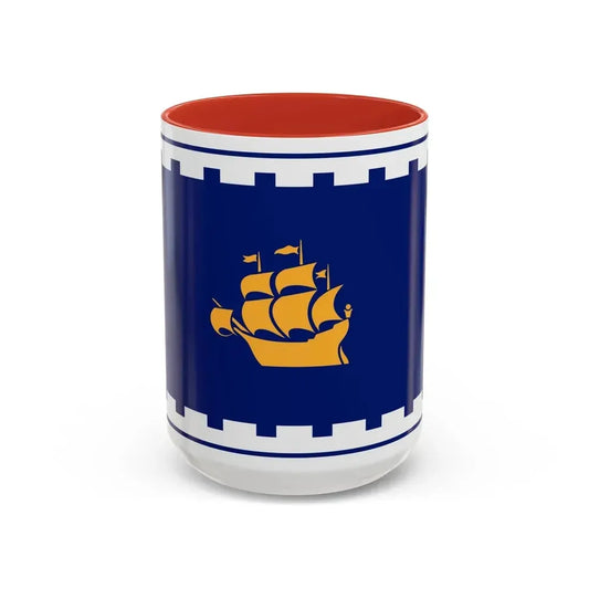 Flag of Quebec City Canada - Accent Coffee Mug 15oz Red - Go Mug Yourself