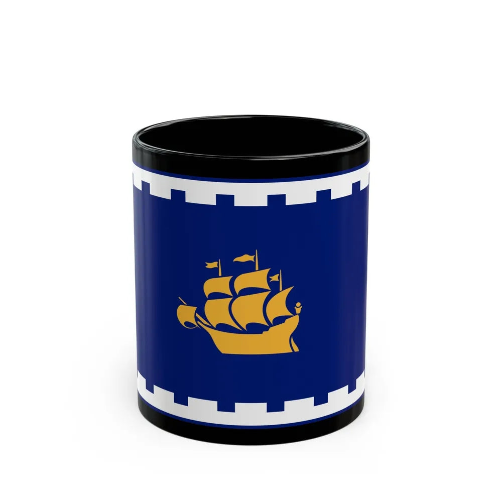 Flag of Quebec City Canada - Black Coffee Mug-11oz-Go Mug Yourself