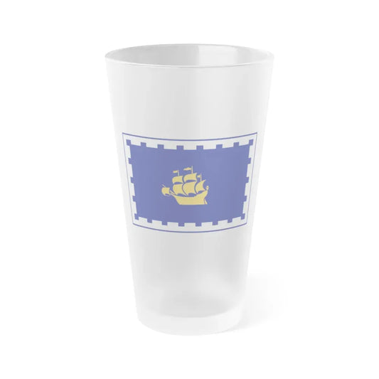 Flag of Quebec City Canada - Frosted Pint Glass 16oz 16oz Frosted - Go Mug Yourself