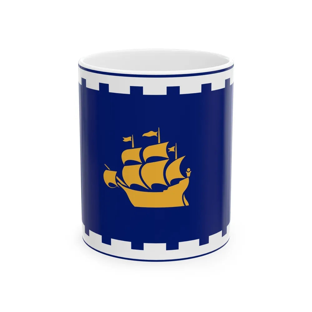 Flag of Quebec City Canada - White Coffee Mug-11oz-Go Mug Yourself