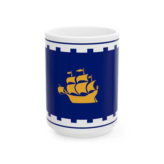 Flag of Quebec City Canada - White Coffee Mug-15oz-Go Mug Yourself