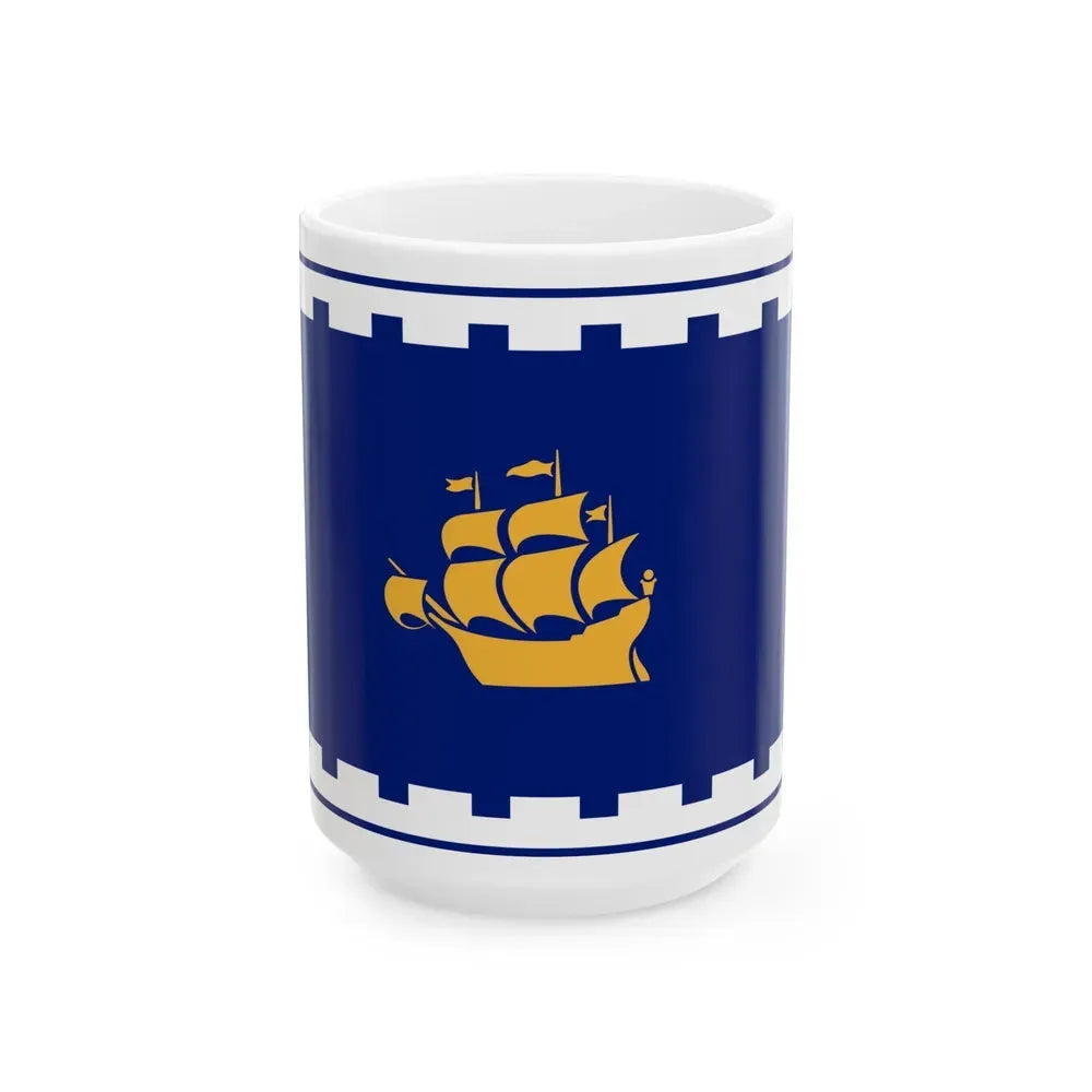 Flag of Quebec City Canada - White Coffee Mug 15oz - Go Mug Yourself