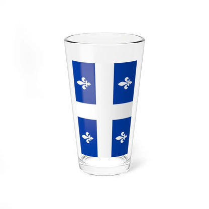 Flag of Quebec vertical (Canada) Pint Glass 16oz 16oz - Go Mug Yourself