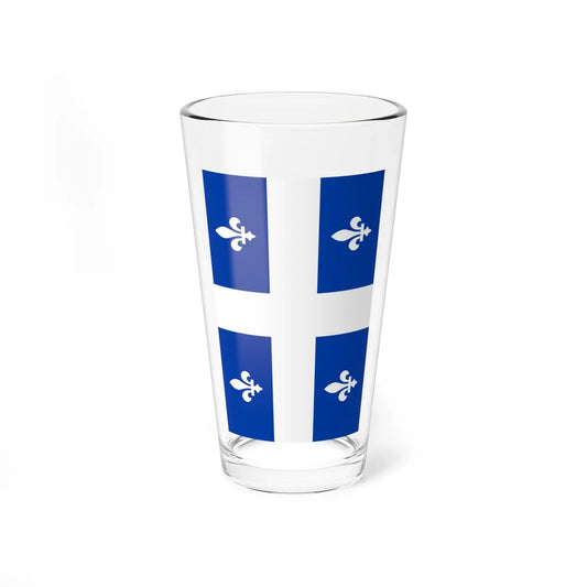 Flag of Quebec vertical (Canada) Pint Glass 16oz 16oz - Go Mug Yourself