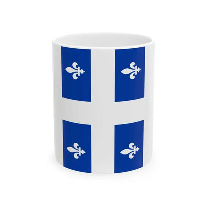Flag of Quebec vertical (Canada) White Coffee Mug 11oz - Go Mug Yourself