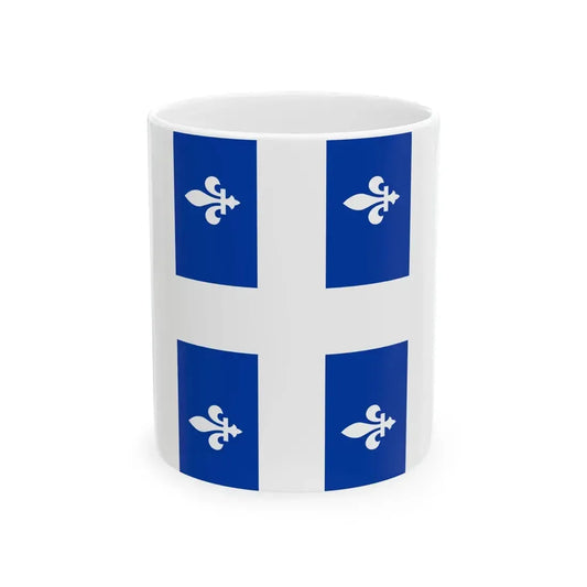 Flag of Quebec vertical (Canada) White Coffee Mug 11oz - Go Mug Yourself