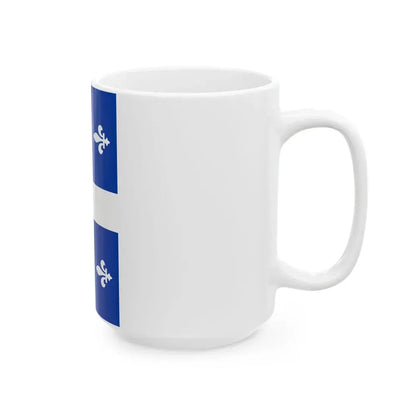 Flag of Quebec vertical (Canada) White Coffee Mug - Go Mug Yourself