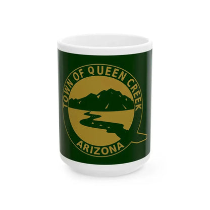 Flag of Queen Creek Arizona (United States) White Coffee Mug 15oz - Go Mug Yourself