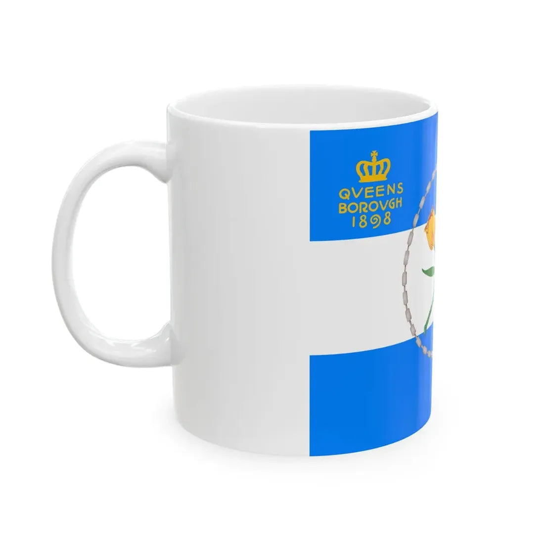 Flag of Queens New York (United States) White Coffee Mug - Go Mug Yourself