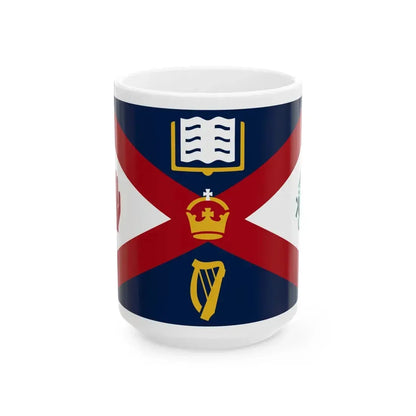 Flag of Queens University Belfast (Ireland) White Coffee Mug 15oz - Go Mug Yourself